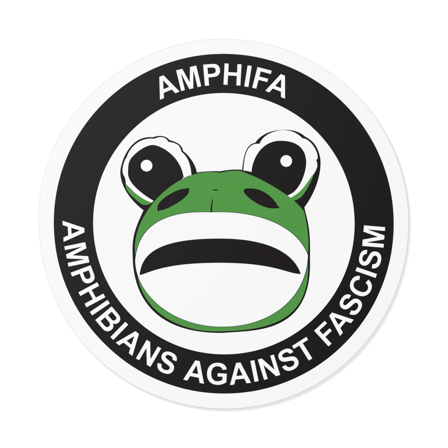 Amphifa – Amphibians Against Fascism – Round Vinyl Sticker