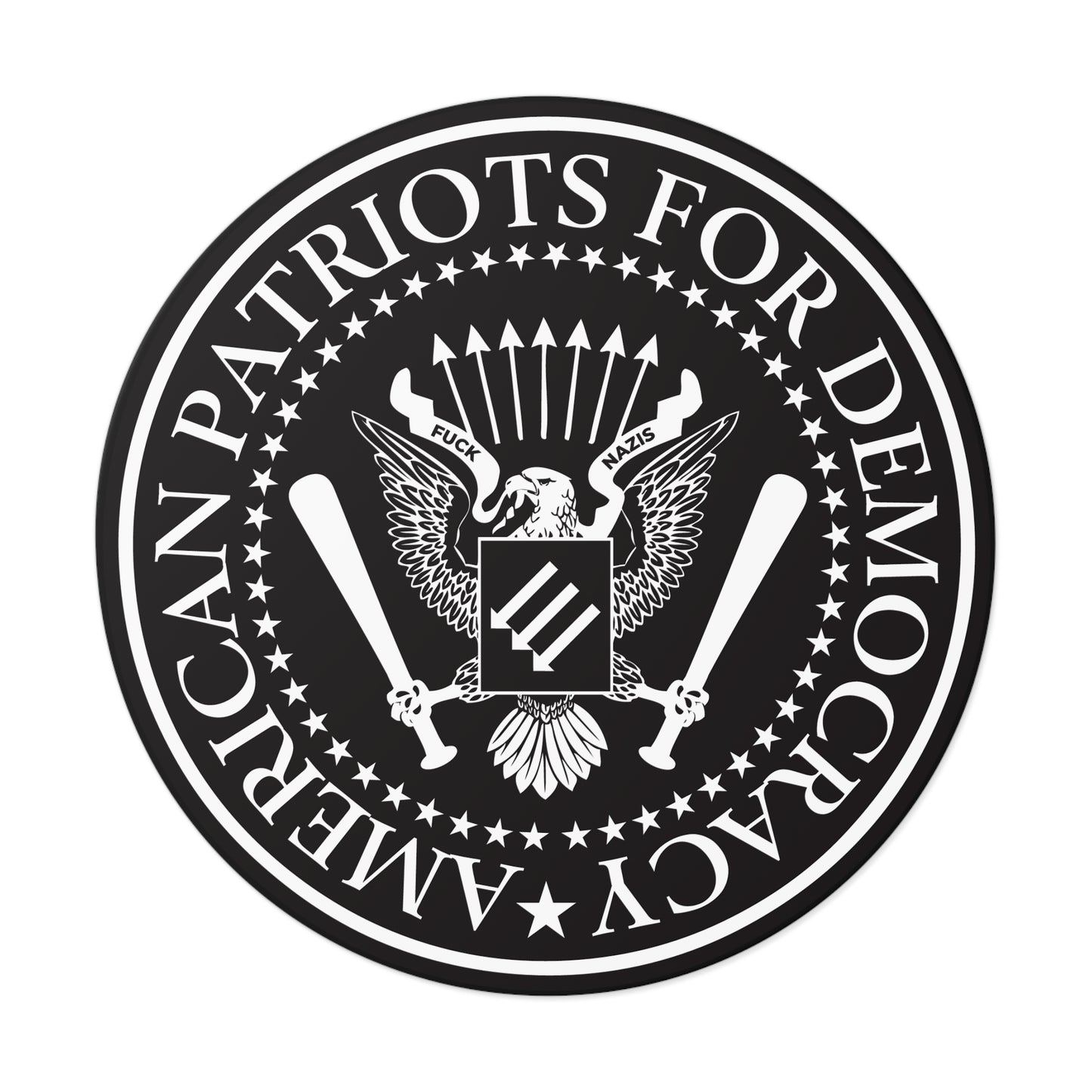 American Patriots For Democracy – Round Vinyl Sticker