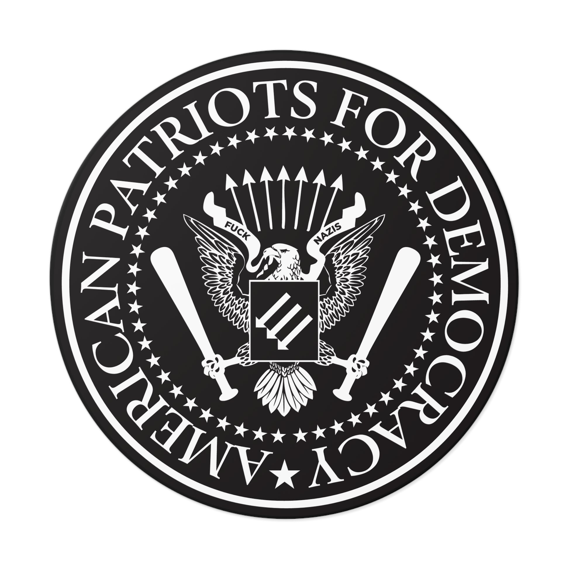 American Patriots For Democracy – Round Vinyl Sticker