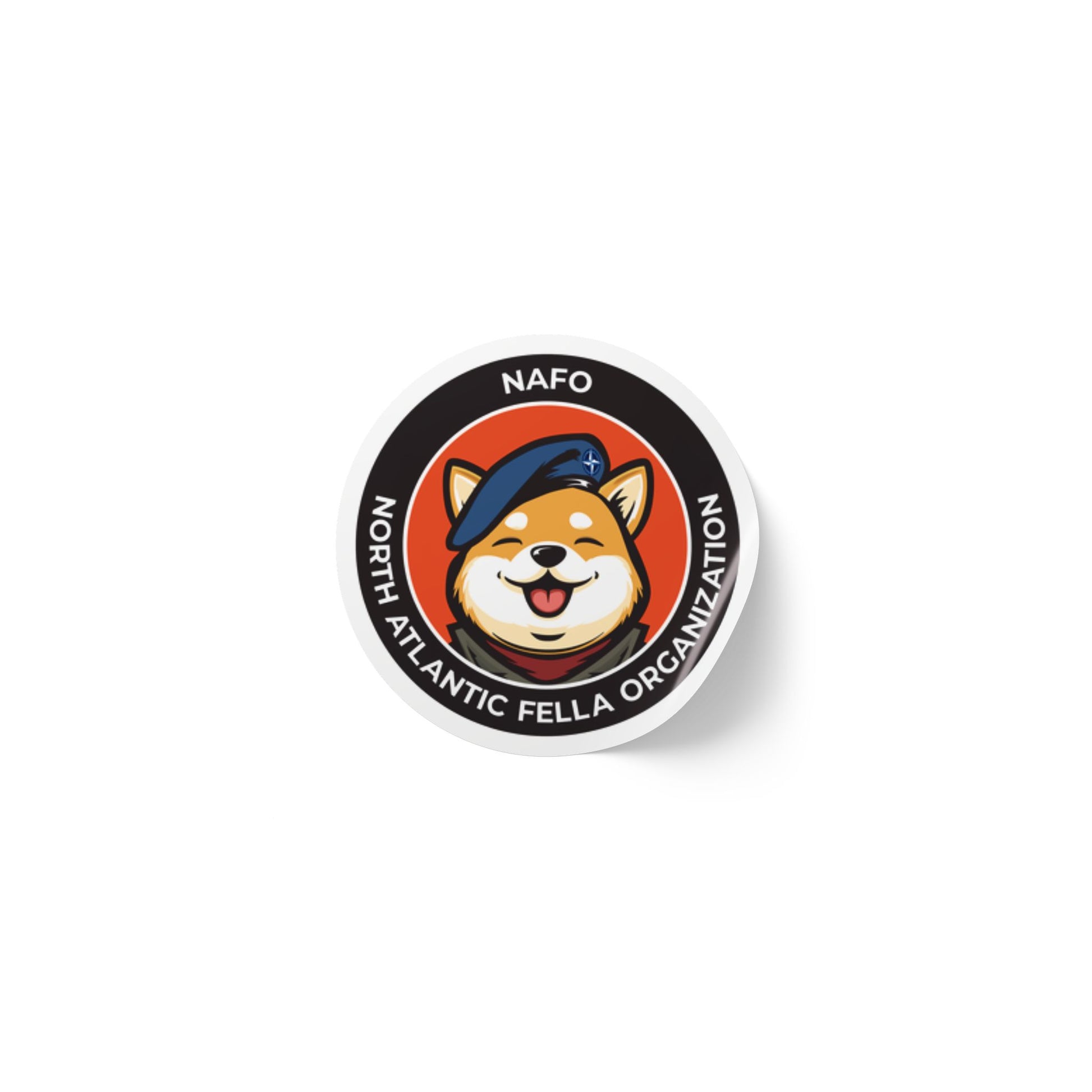NAFO - North Atlantic Fella Organization - Round Vinyl Sticker Label Rolls - Anti Trump Protest "No Kings" Antifascist Decals