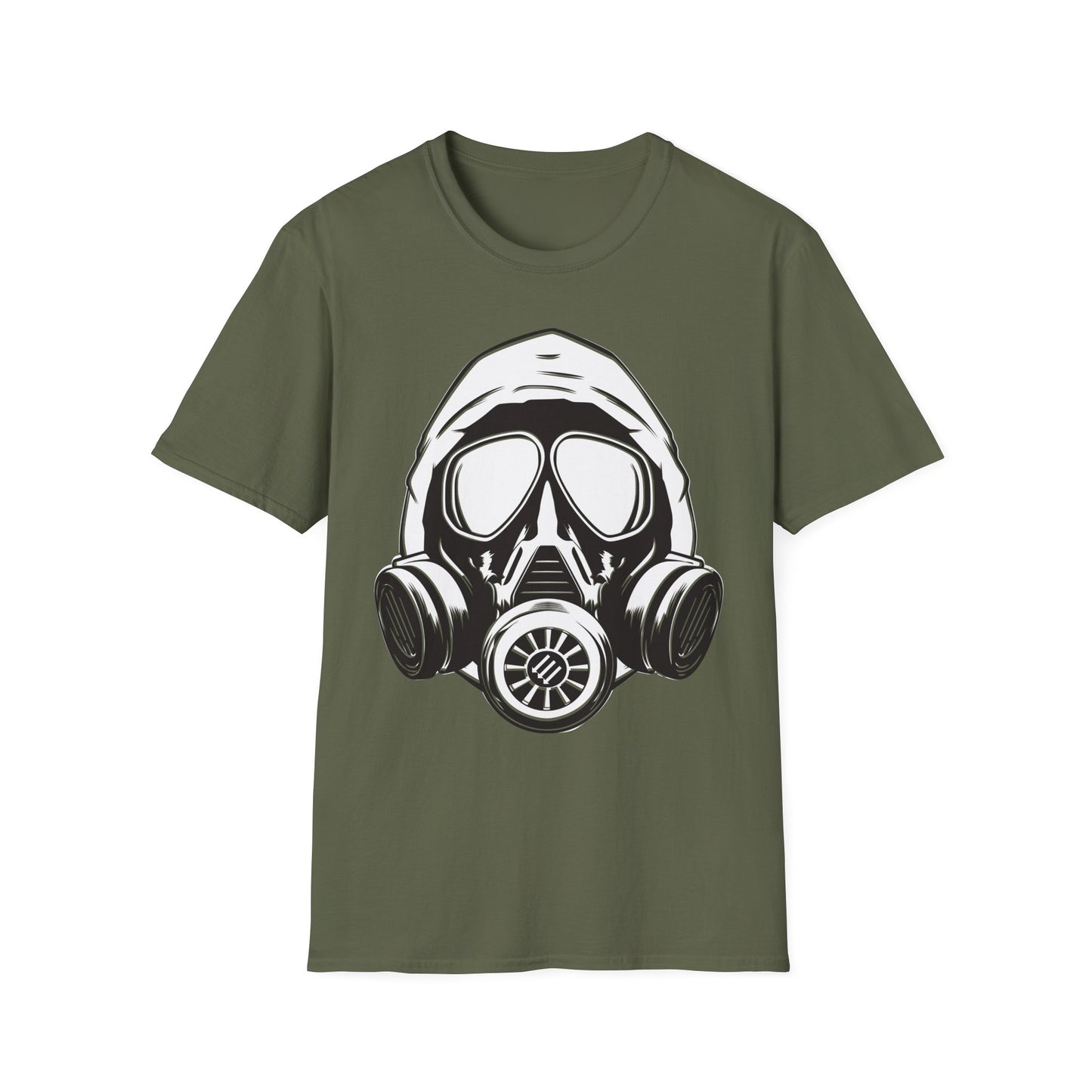 Hooded Antifa Gasmask Three Arrows T-shirt
