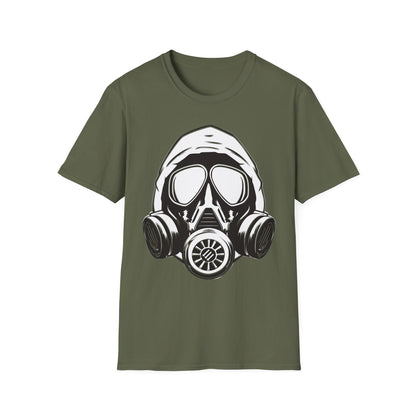 Hooded Antifa Gasmask Three Arrows T-shirt