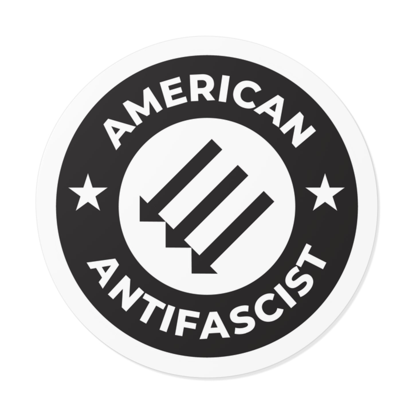 Autocollants ronds en vinyle antifasciste américain