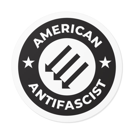 American Antifascist - Round Vinyl Stickers