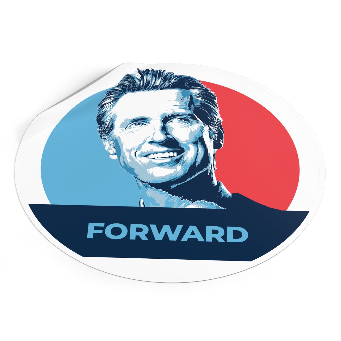 Gavin Newsom Forward – Round Vinyl Sticker