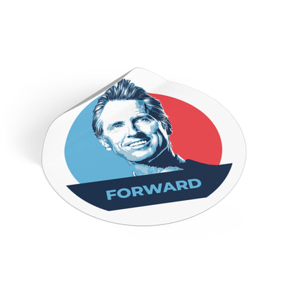 Gavin Newsom Forward – Round Vinyl Sticker