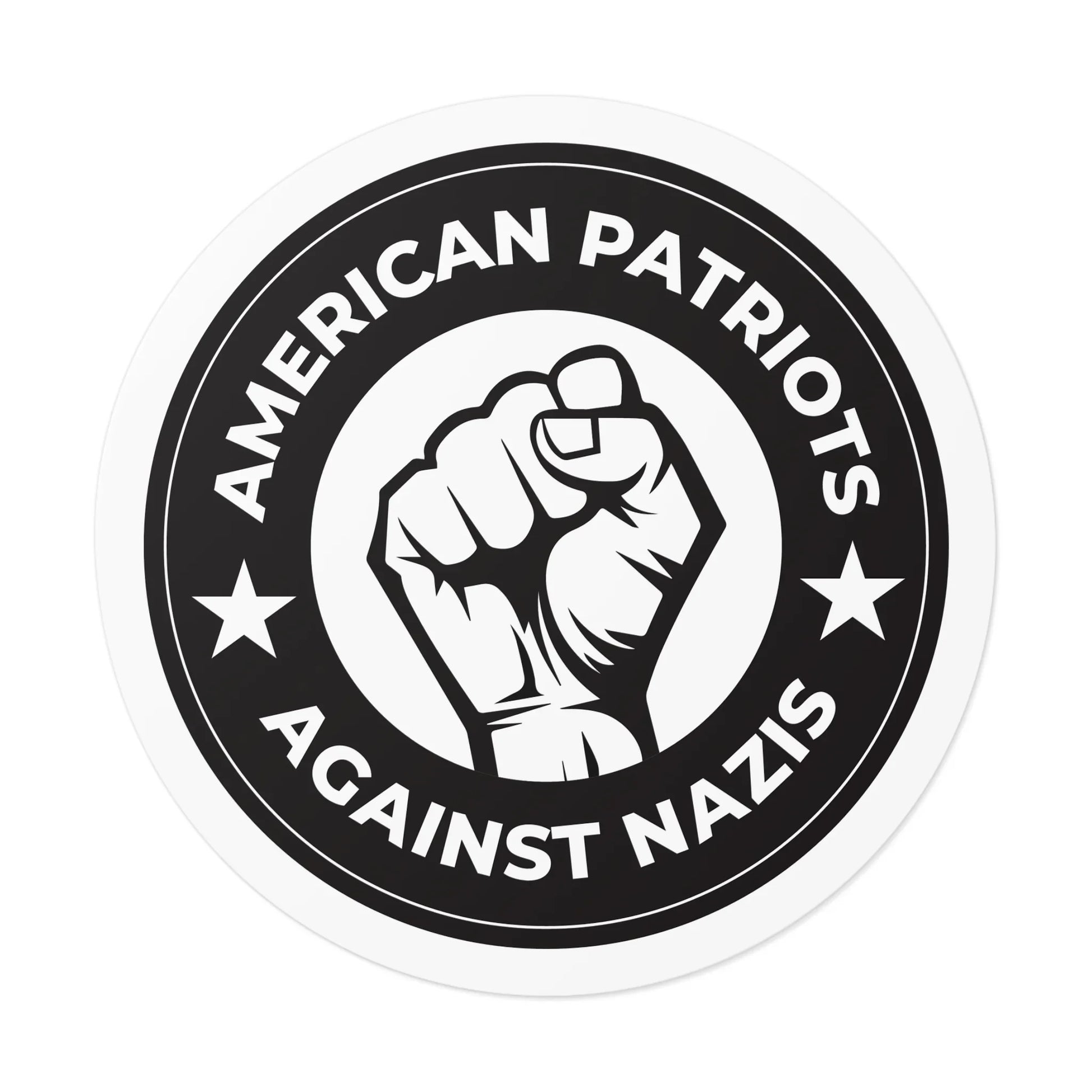 American Patriots Against Nazis - Round Vinyl Stickers - Free Oppression
