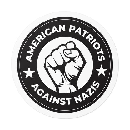 American Patriots Against Nazis - Round Vinyl Stickers - Free Oppression