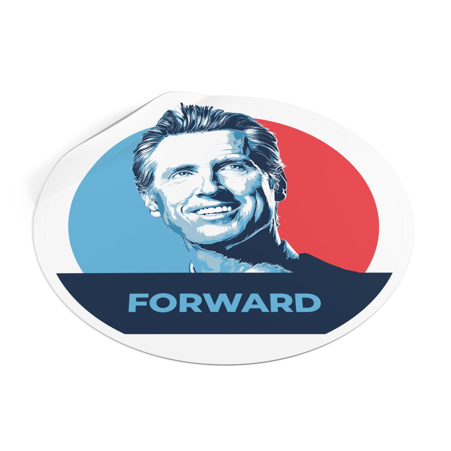Gavin Newsom Forward – Round Vinyl Sticker