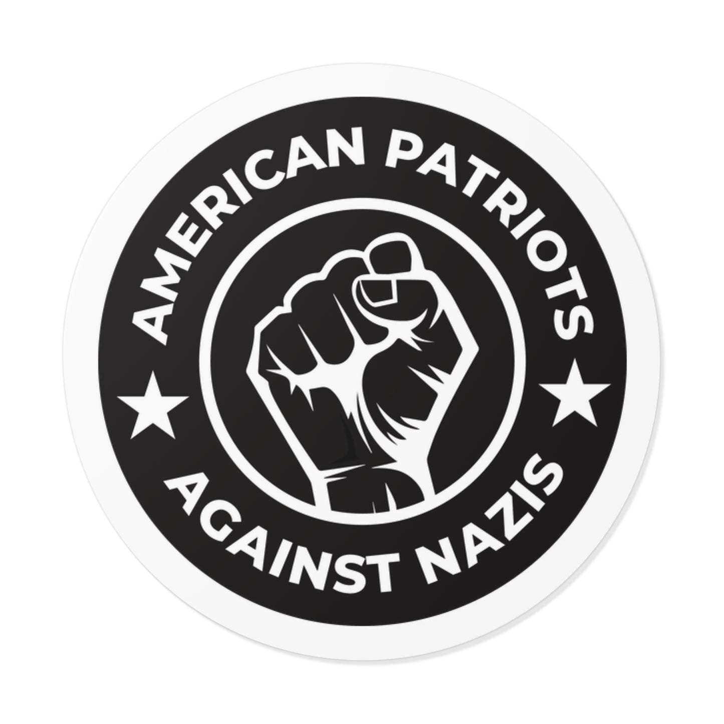 American Patriots Against Nazis – Round Vinyl Sticker