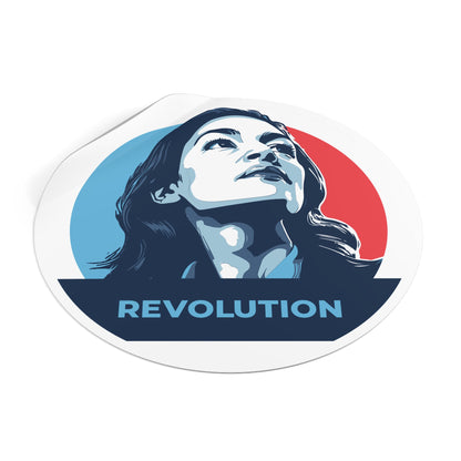 Alexandria Ocasio-Cortez AOC Revolution – Round Vinyl Sticker
