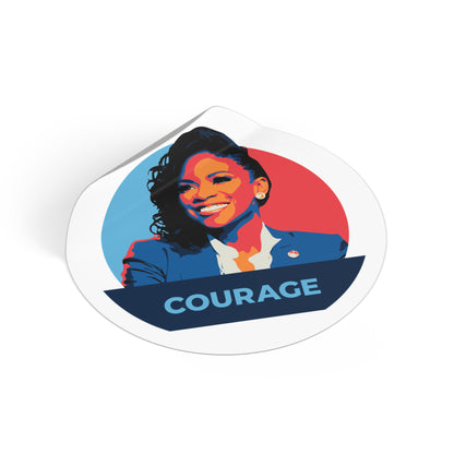 Jasmine Crockett Courage – Round Vinyl Sticker