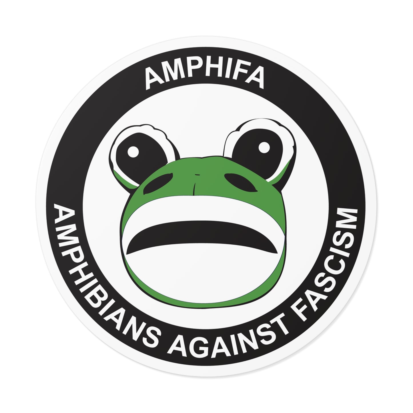 Amphifa – Amphibians Against Fascism – Round Vinyl Sticker