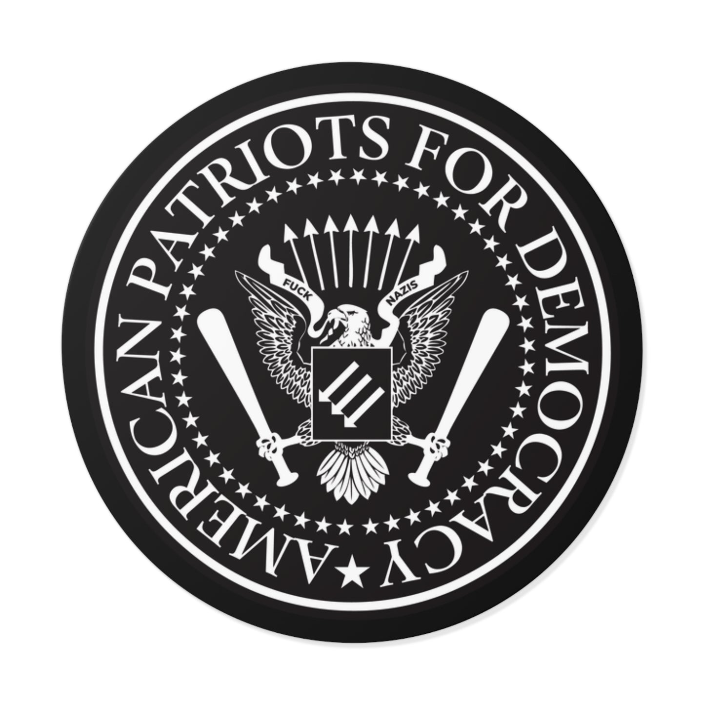 American Patriots For Democracy – Round Vinyl Sticker