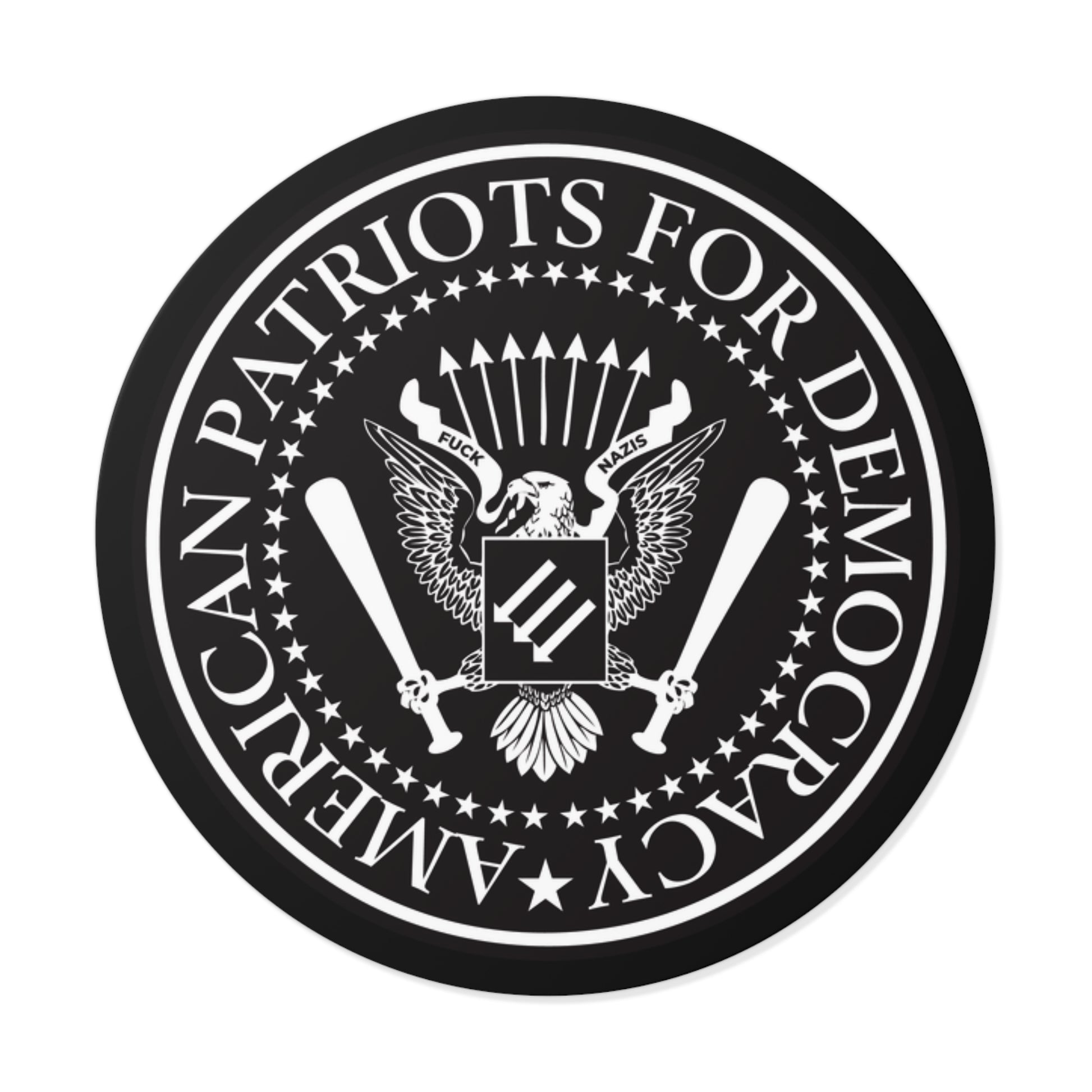 American Patriots For Democracy – Round Vinyl Sticker