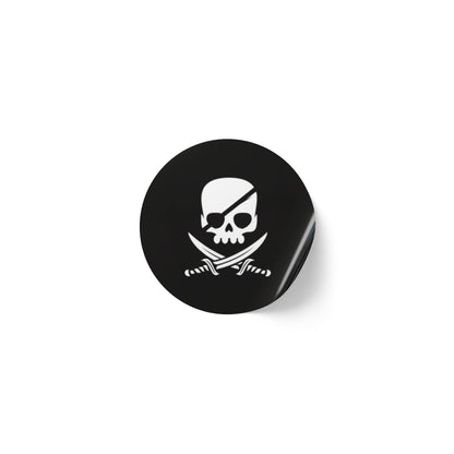 Rouleaux d'étiquettes autocollantes rondes motif crâne de pirate