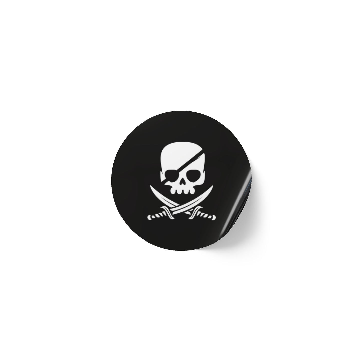 Rouleaux d'étiquettes autocollantes rondes motif crâne de pirate