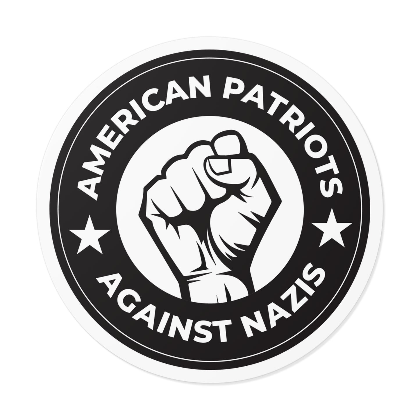 American Patriots Against Nazis - Round Vinyl Stickers - Free Oppression