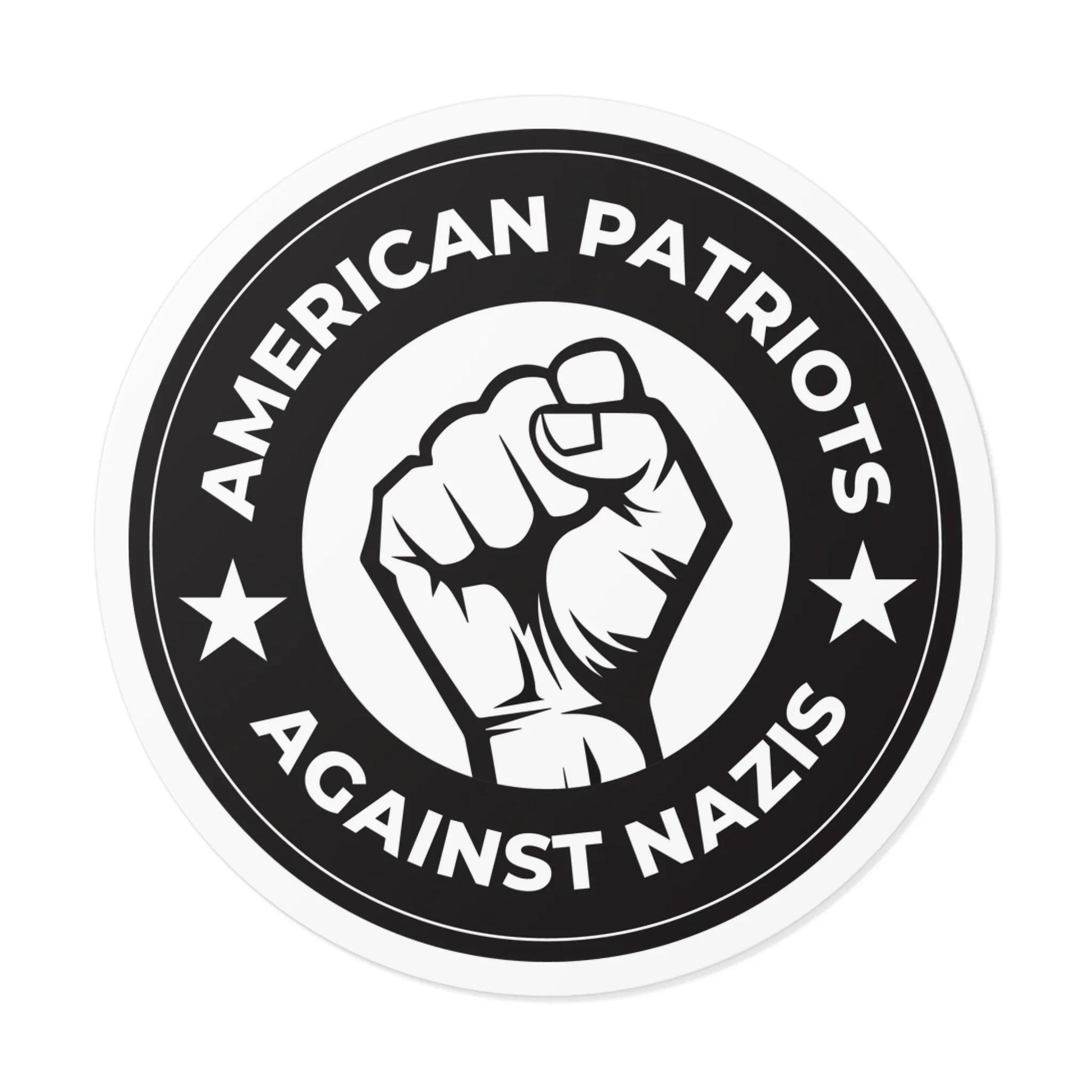American Patriots Against Nazis - Round Vinyl Stickers - Free Oppression