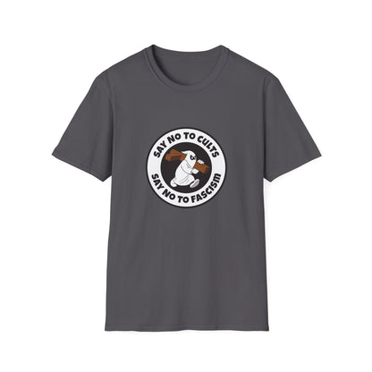 Say No to Cults – Anti-Fascism Satire T-Shirt