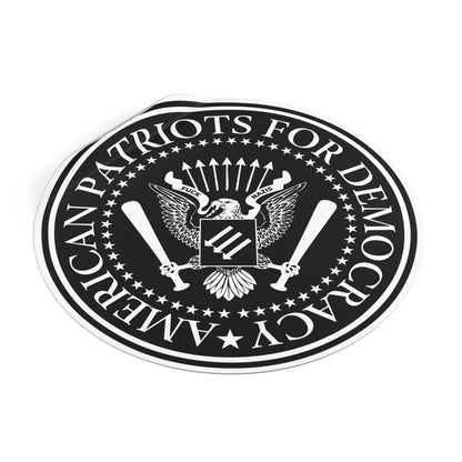 Patriotes américains pour la démocratie – Autocollants ronds en vinyle