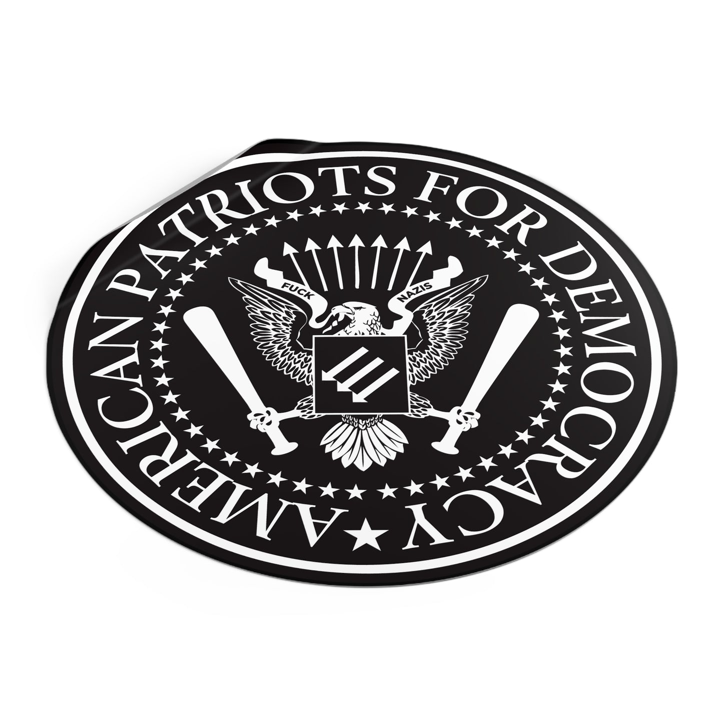 American Patriots For Democracy – Round Vinyl Sticker