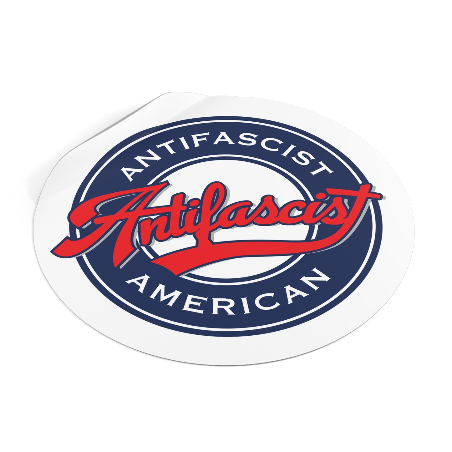 Antifascist American - Round Vinyl Stickers