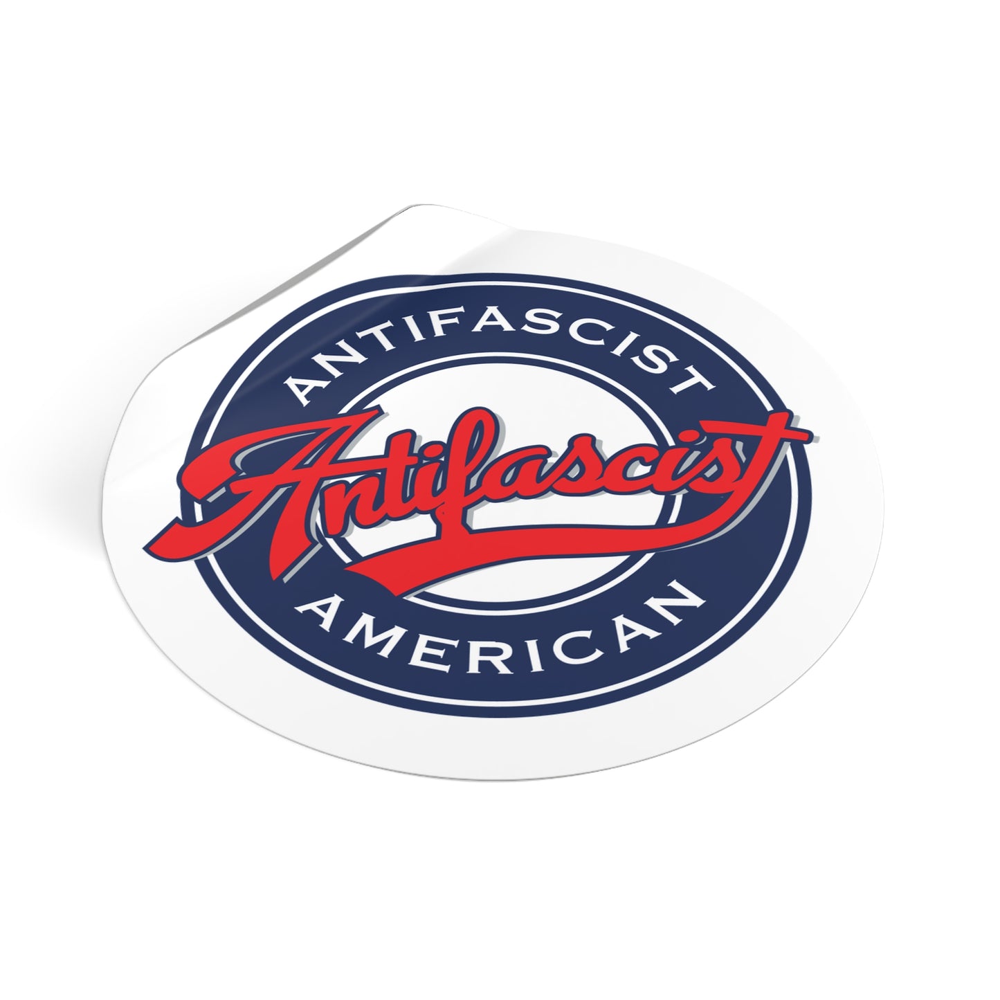 Antifascist American - Round Vinyl Stickers