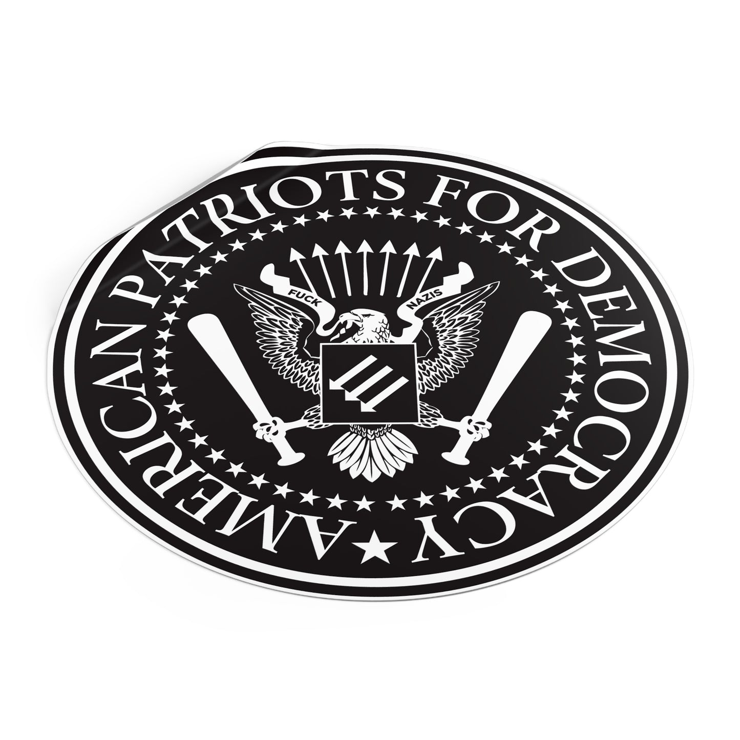 American Patriots For Democracy – Round Vinyl Sticker