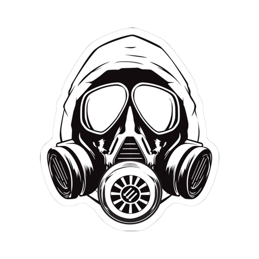 Hooded Antifa Gasmask Three Arrows - Kiss-Cut Sticker