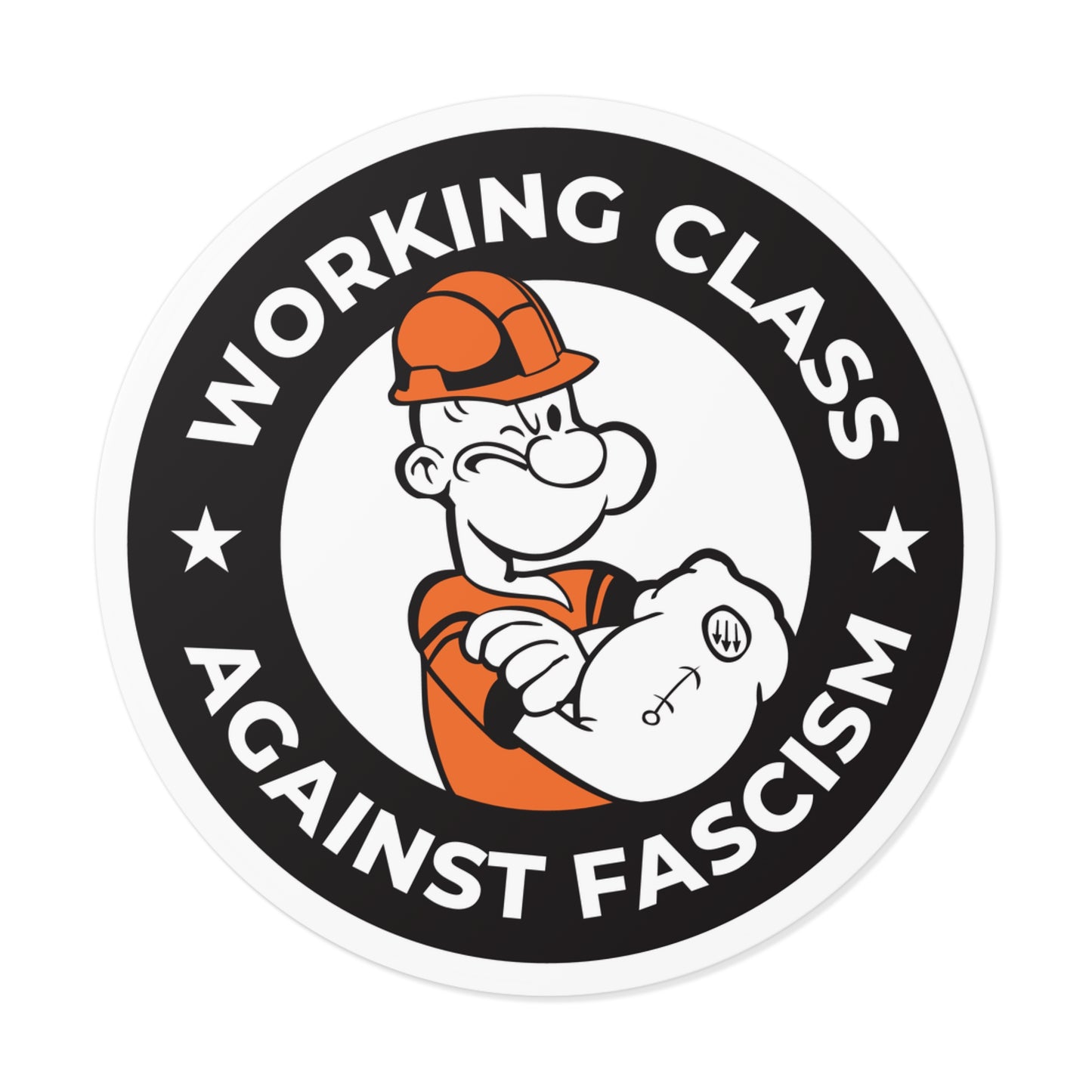 Working Class Against Fascism - Round Vinyl Stickers