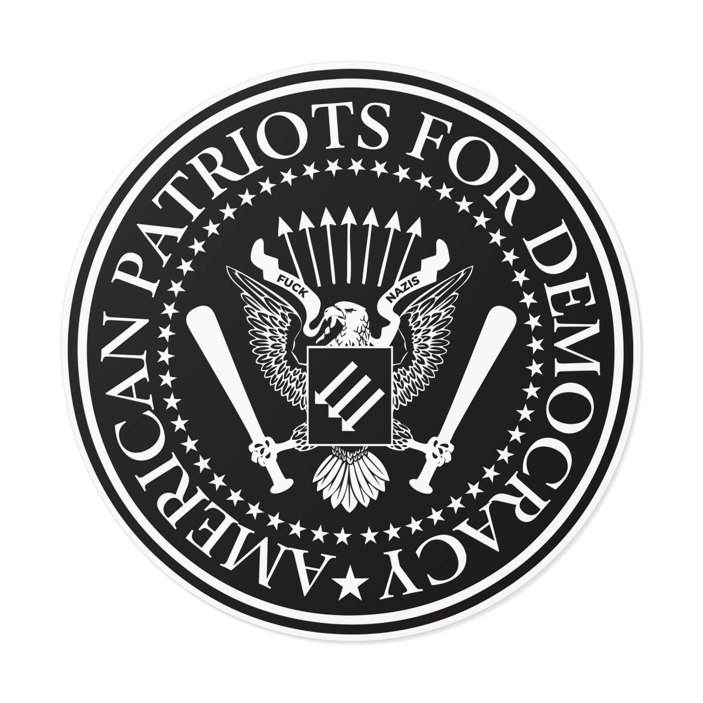 American Patriots For Democracy – Round Vinyl Sticker
