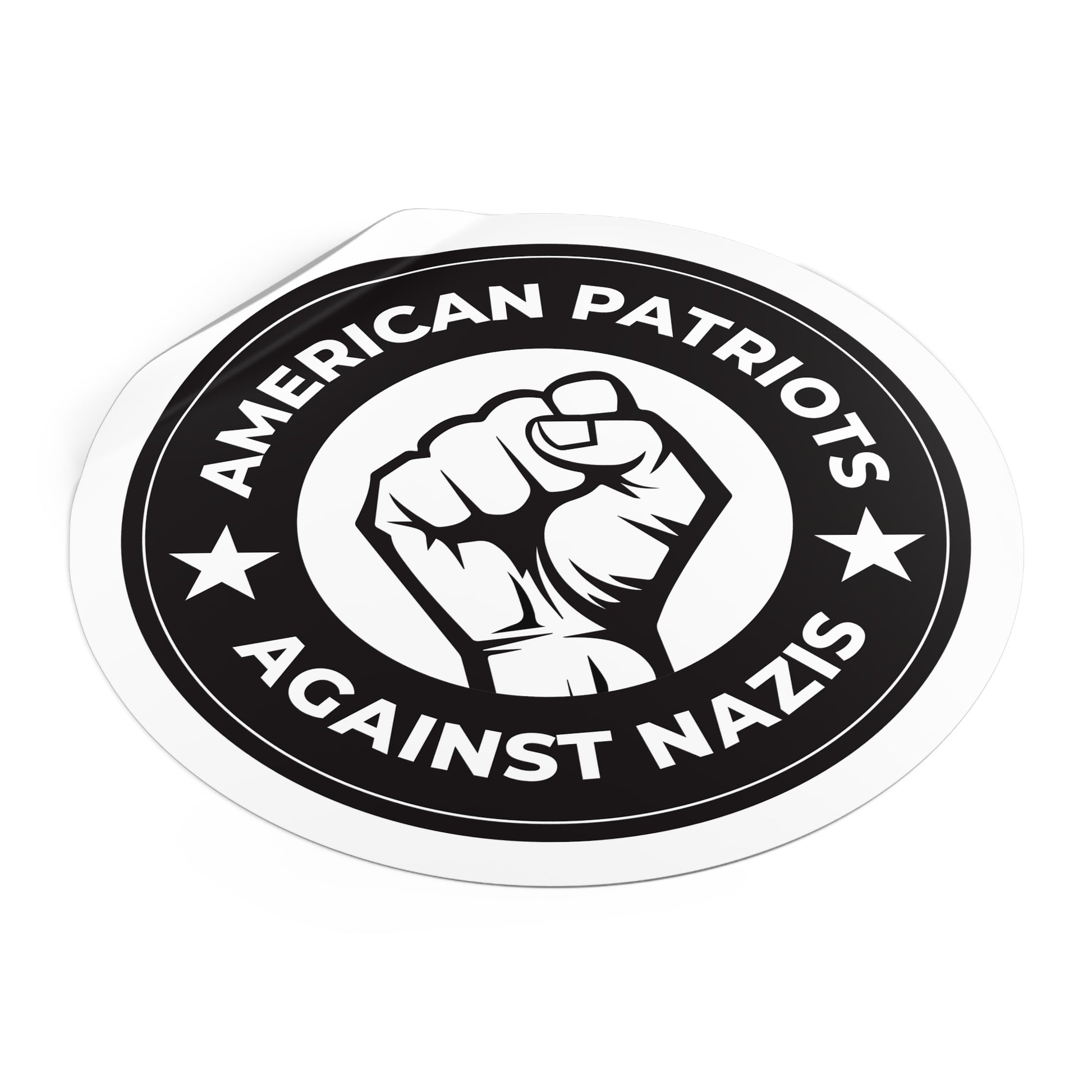 American Patriots Against Nazis - Round Vinyl Stickers - Free Oppression