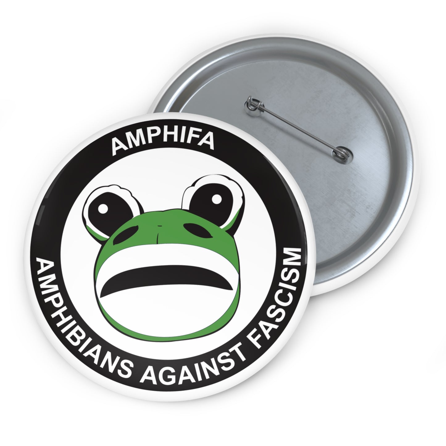 Amphifa Amphibians Against Fascism – Pin Button Portland Frog Protest Pin