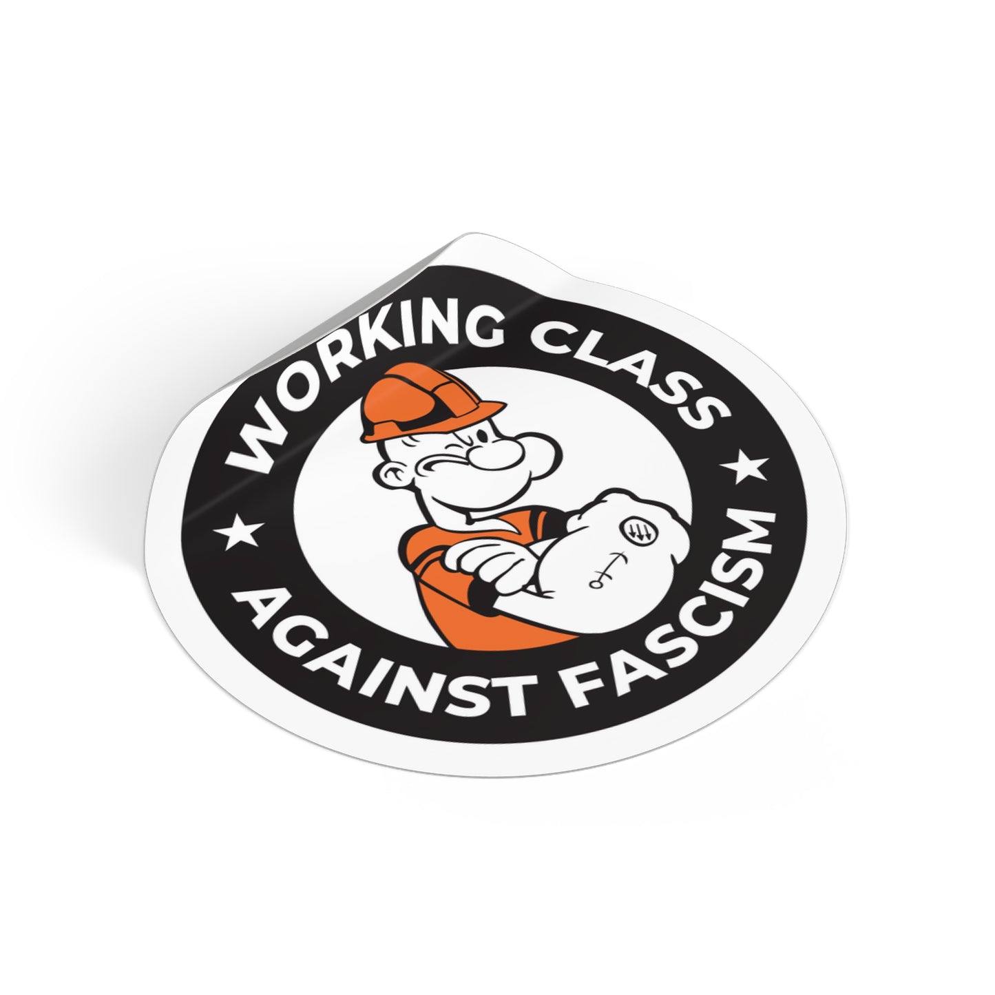 Working Class Against Fascism - Round Vinyl Stickers