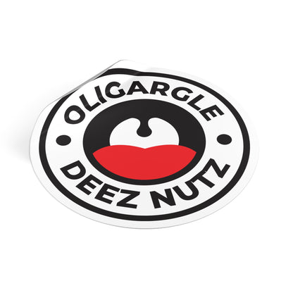 Oligargle Deez Nutz - Autocollants ronds en vinyle