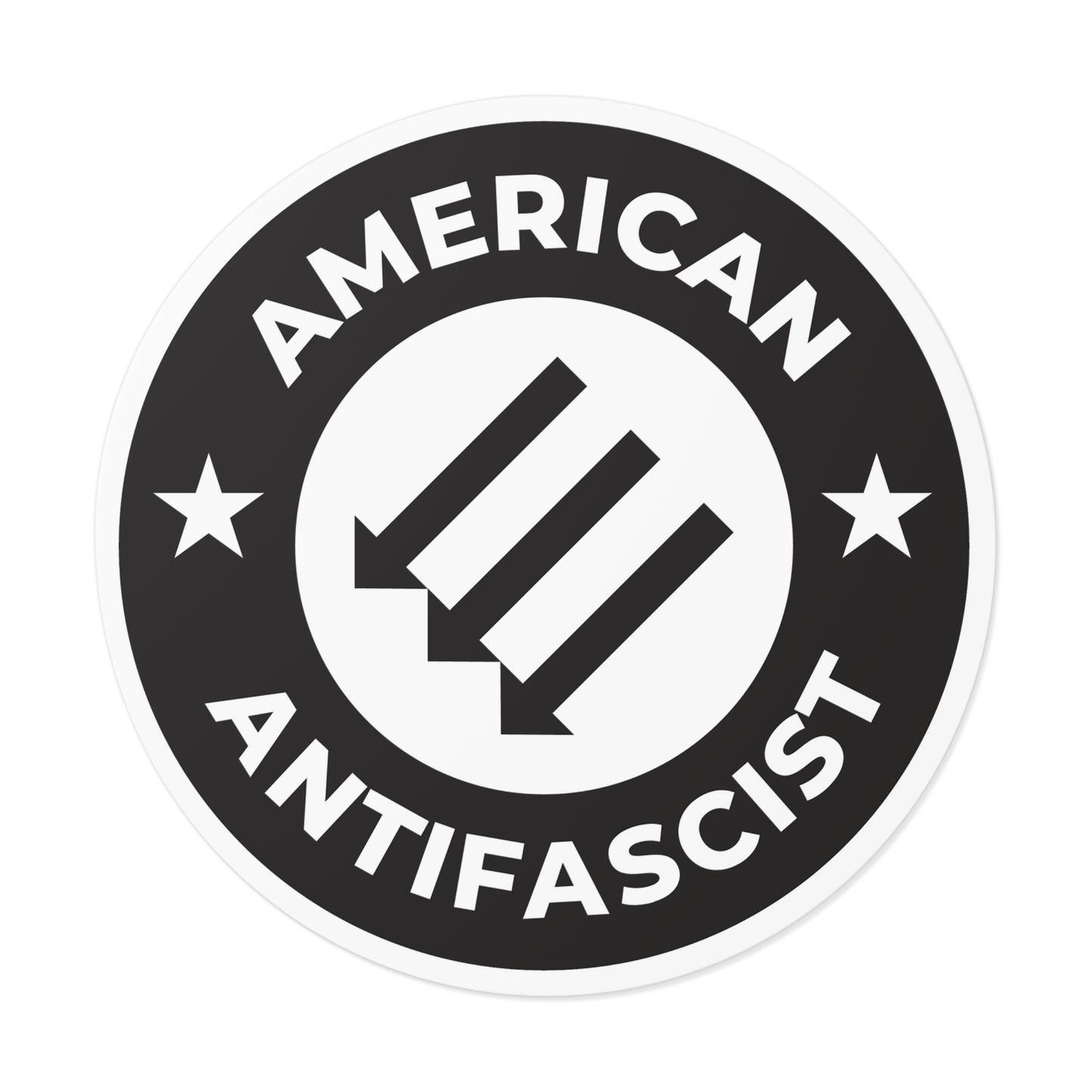 Autocollants ronds en vinyle antifasciste américain