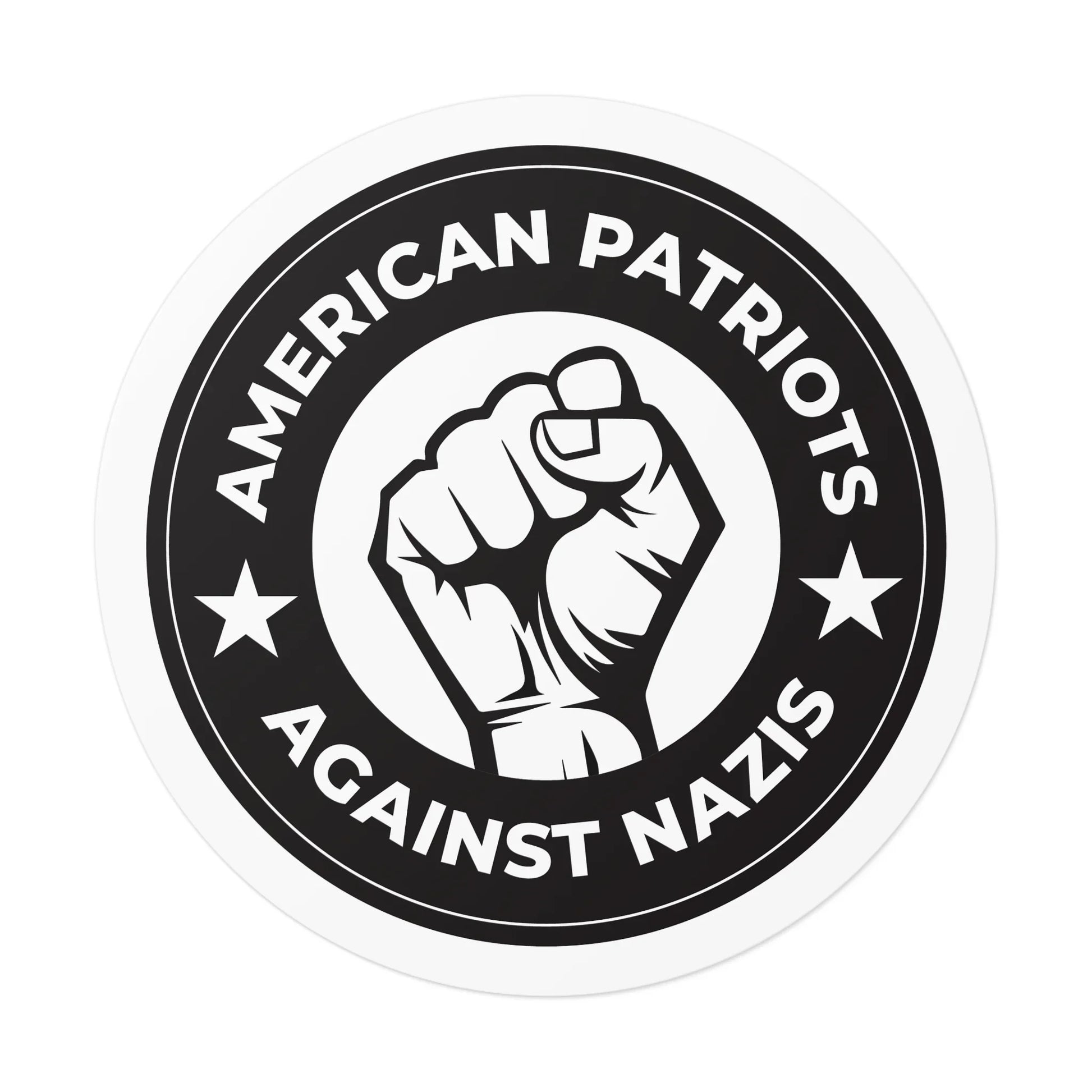 American Patriots Against Nazis - Round Vinyl Stickers - Free Oppression