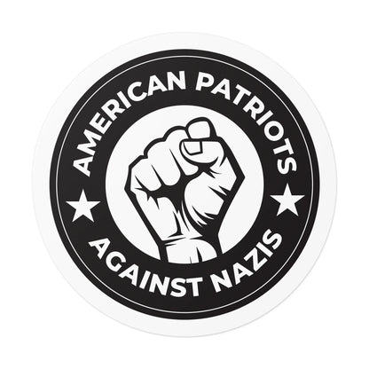 American Patriots Against Nazis - Round Vinyl Stickers - Free Oppression