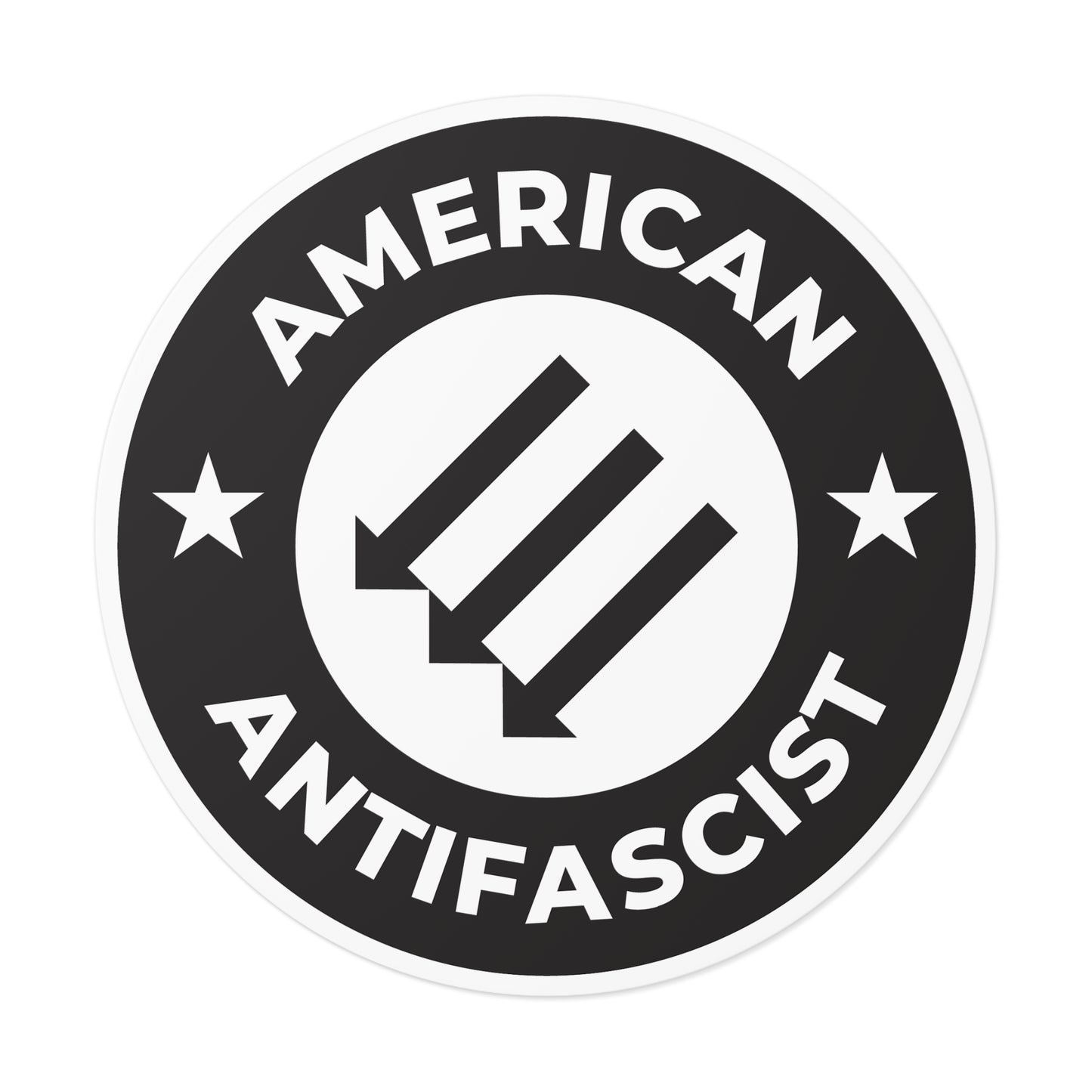 Autocollants ronds en vinyle antifasciste américain