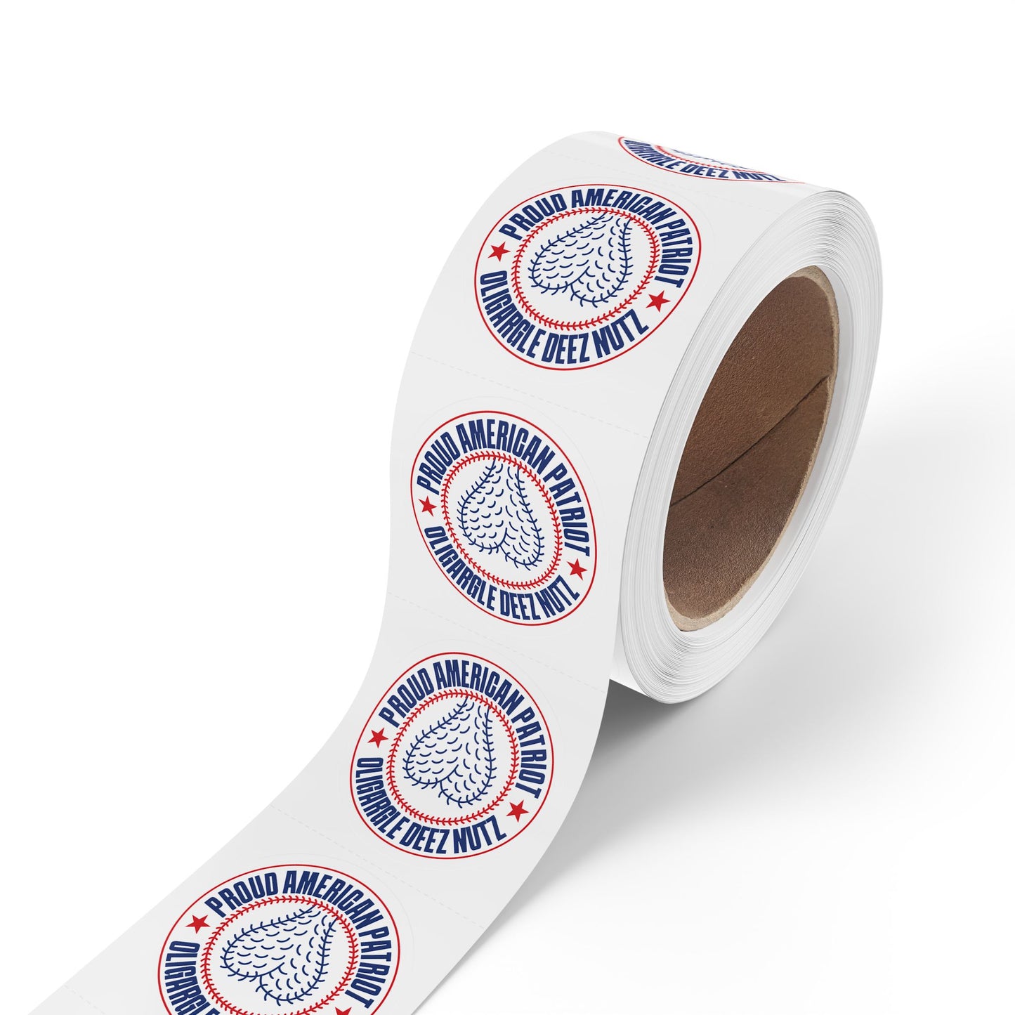 Proud American Patriot Oligargle Deez Nutz Round Sticker Label Rolls