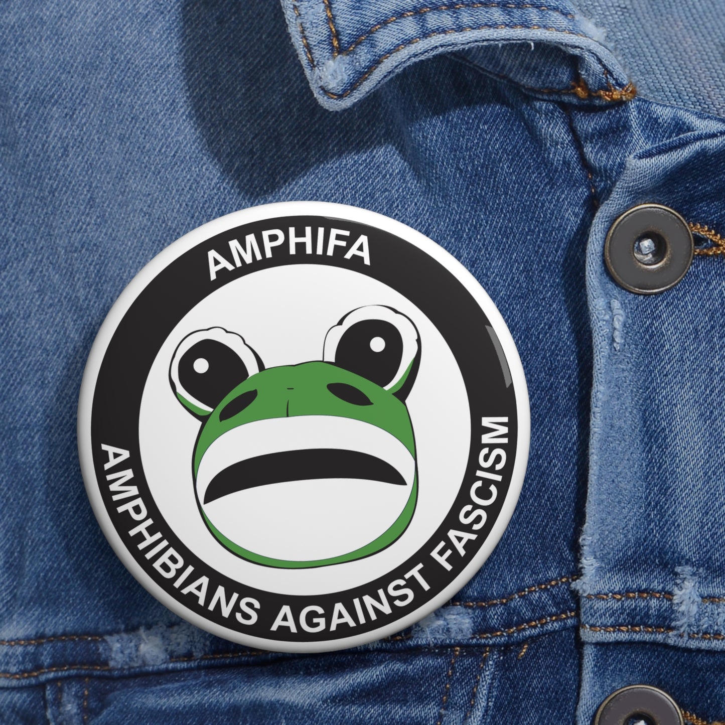 Amphifa Amphibians Against Fascism – Pin Button Portland Frog Protest Pin
