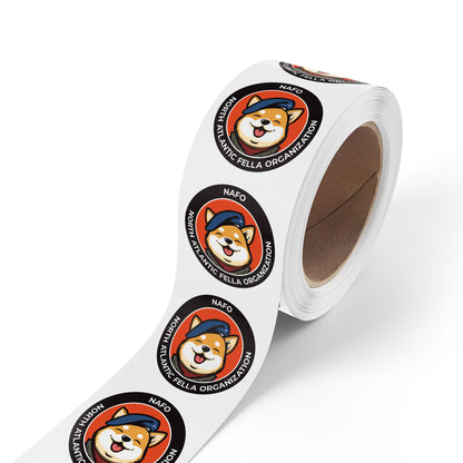 NAFO - North Atlantic Fella Organization - Round Vinyl Sticker Label Rolls - Anti Trump Protest "No Kings" Antifascist Decals