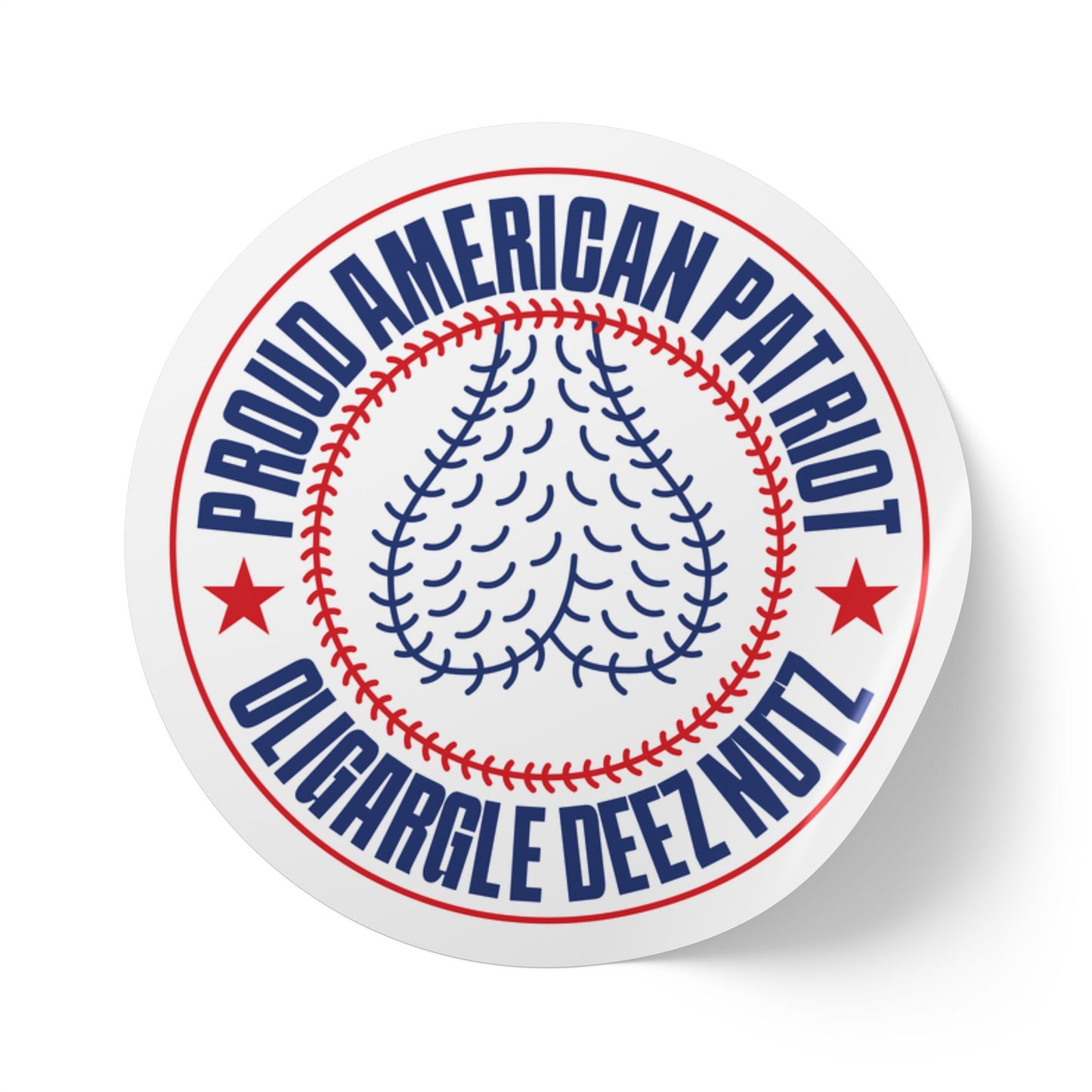 Proud American Patriot Oligargle Deez Nutz Round Sticker Label Rolls