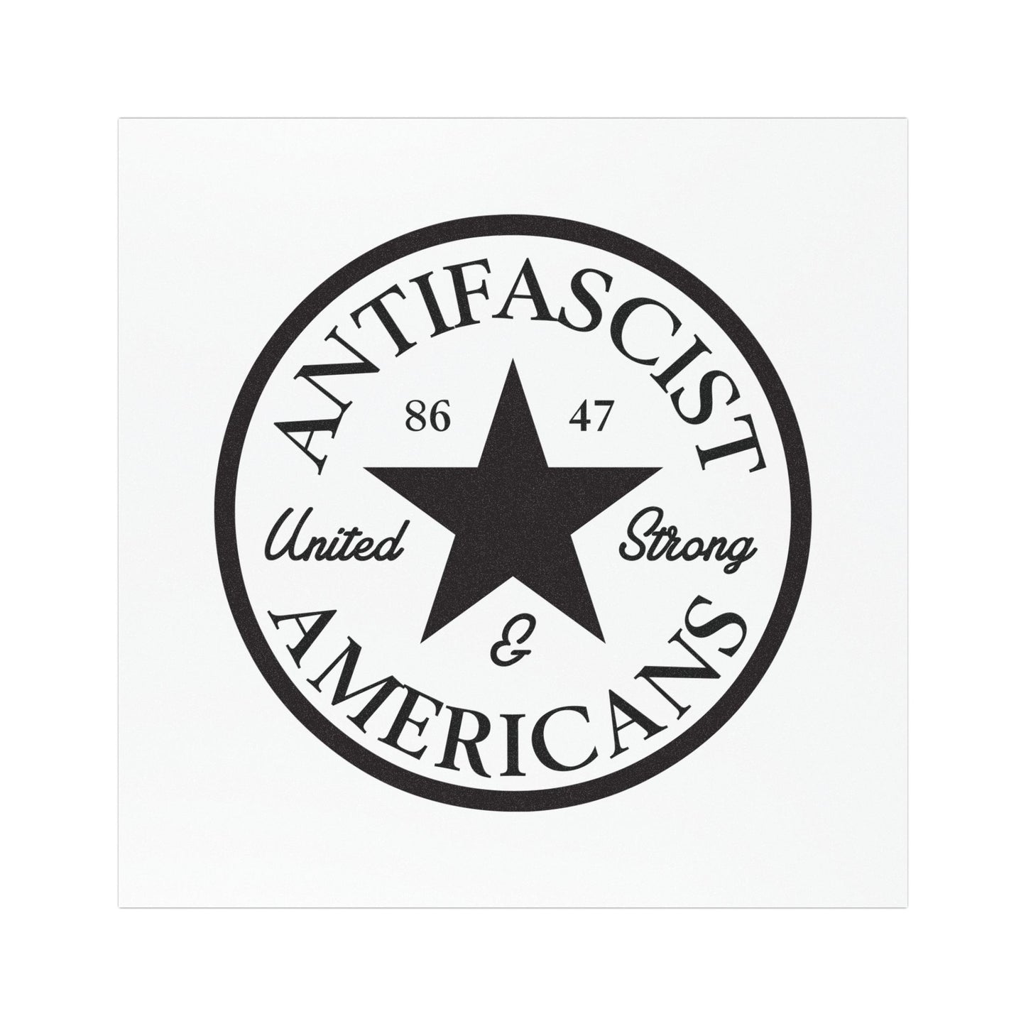 Antifascist Americans - Car Magnet - United & Strong No Kings Protest Bumper Sign