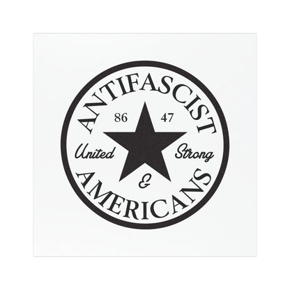 Antifascist Americans - Car Magnet - United & Strong No Kings Protest Bumper Sign