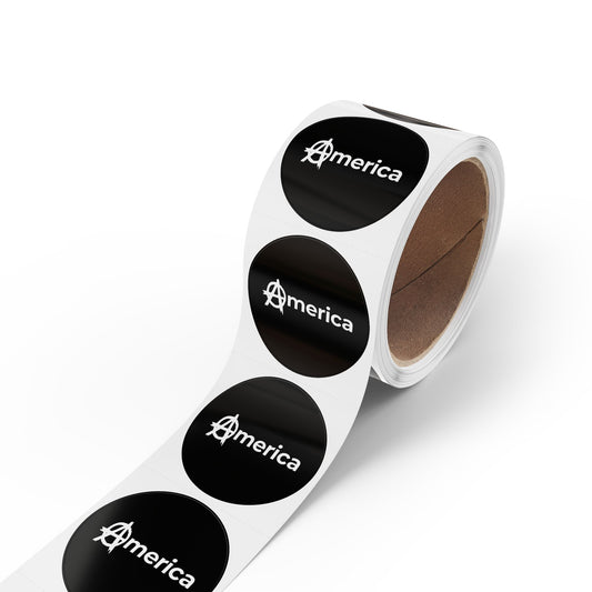 America Round Sticker Label Rolls