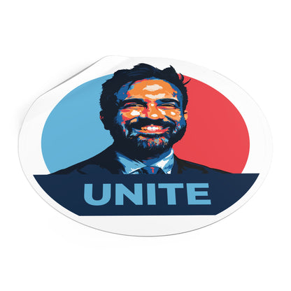 Zohran Mamdani Unite – Round Vinyl Sticker