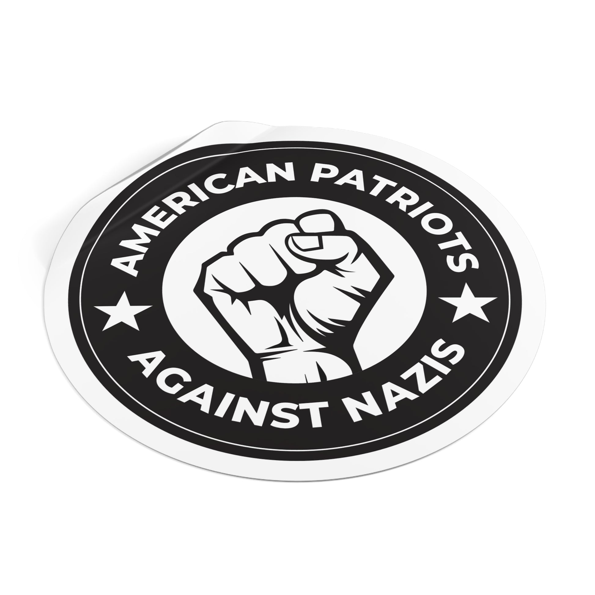 American Patriots Against Nazis - Round Vinyl Stickers - Free Oppression