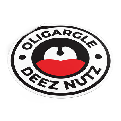 Oligargle Deez Nutz - Autocollants ronds en vinyle